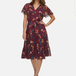 Calvin Klein Flutter Sleeve Dress Size 4